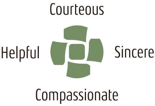 CCHS Values - Courteous, Compassionate, Helpful & Sincere
